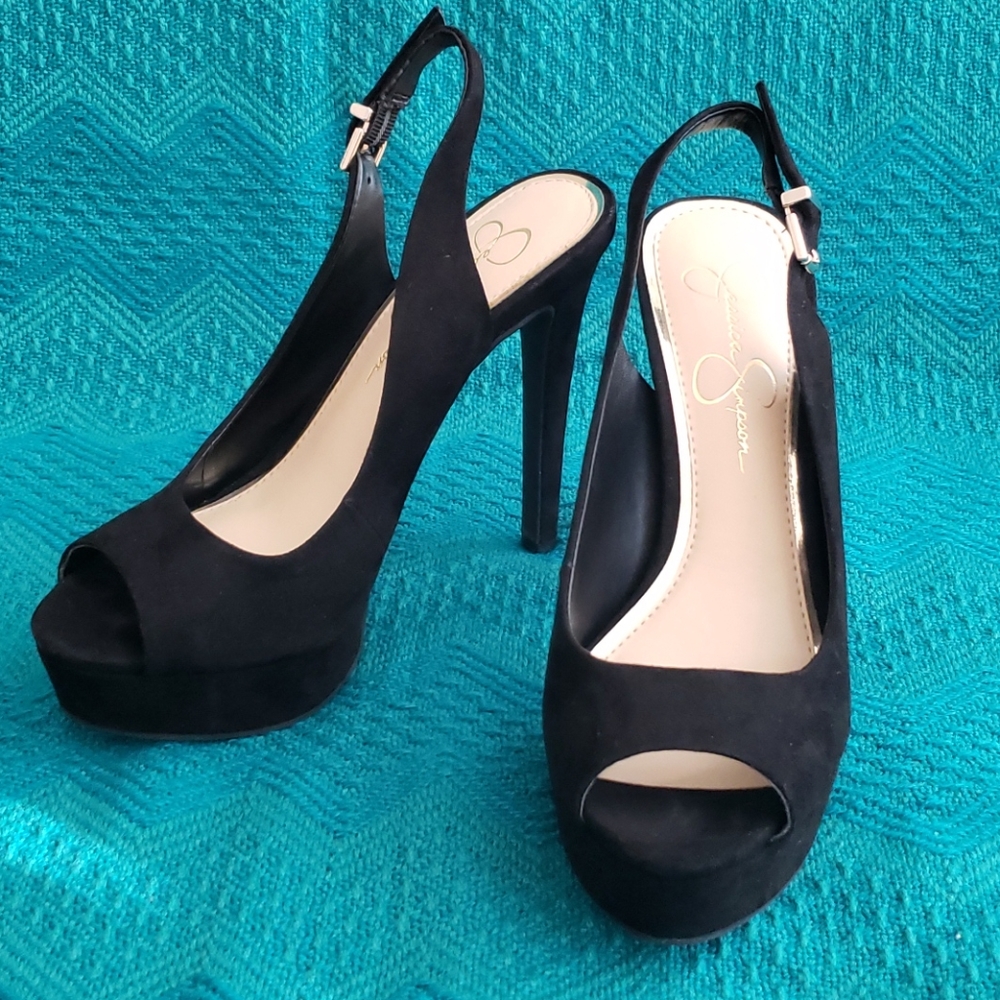 Jessica Simpson Black Sling Back Platform